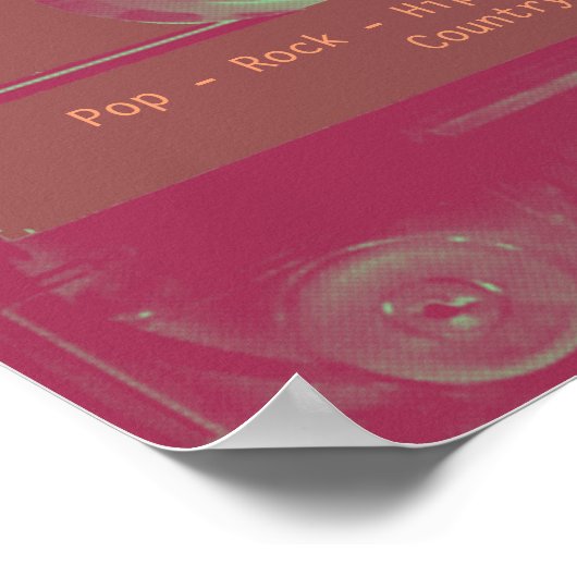 omhulling van cassettes voor Retro-audio Poster (Hoek)