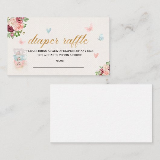 Omhulling van het baby shower van de hoge-theestap informatiekaartje (Voorkant / Achterkant)