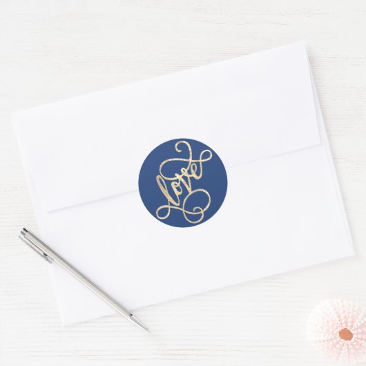 omhulsel afdichting van faux gold folie script op  ronde sticker (Envelop)