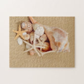 Omhulsel met schelpen en zeegarnaal legpuzzel (Horizontaal)