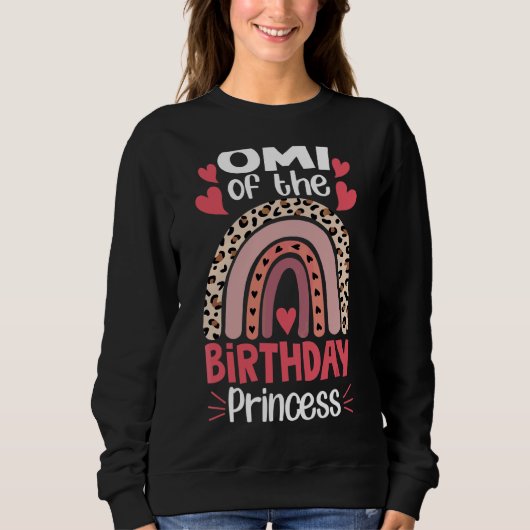 Omi van de Birthday Princess Rainbow-moeder Trui (Voorkant)