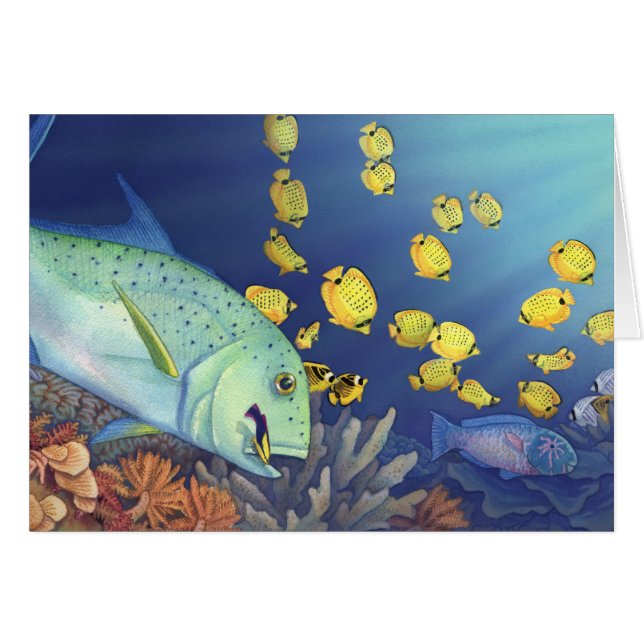 Omilu (blauwvintonijn Trevally) (Voorkant Horizontaal)