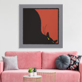 Ominous black cat canvas afdruk (Insitu (Woonkamer))