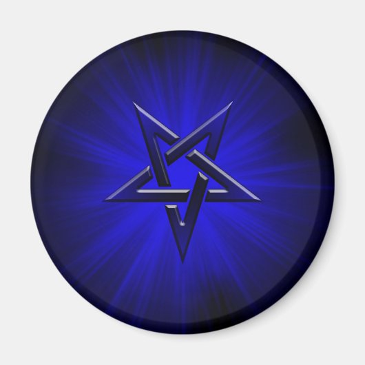 Ominous Blue Inverted Pentagram Magneet (Voorkant)