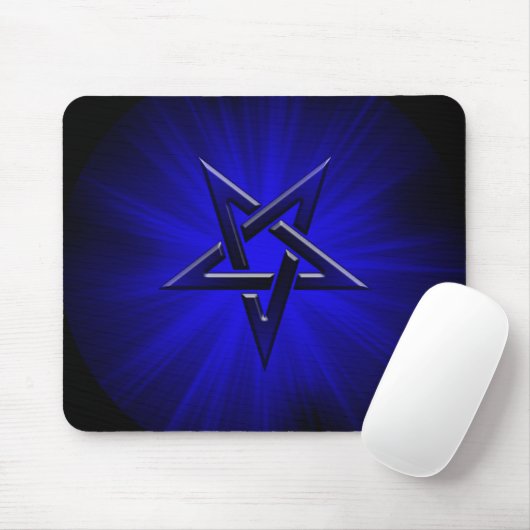 Ominous Blue Inverted Pentagram Muismat (Met muis)