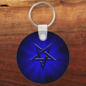 Ominous Blue Inverted Pentagram Sleutelhanger (Voorkant)