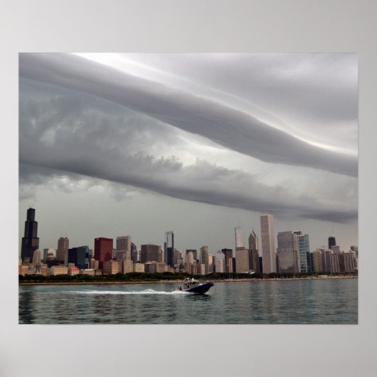 Ominous Chicago Skyline Poster (Voorkant)