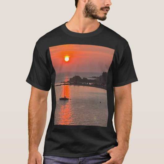 Omis Kroatië Sunset Oranje Sky T-shirt (Voorkant)