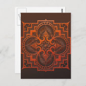 omjarah mandala van de Houtdruk Briefkaart (Voorkant / Achterkant)