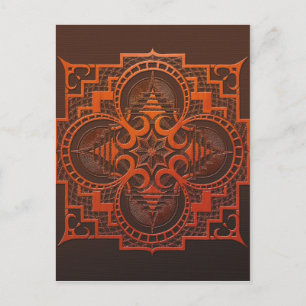 omjarah mandala van de Houtdruk Briefkaart
