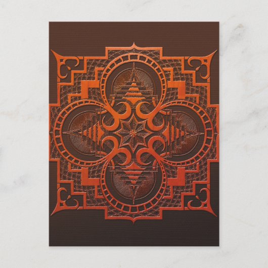 omjarah mandala van de Houtdruk Briefkaart (Voorkant)