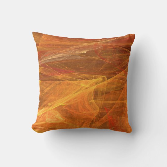 Omkeerbaar Abstract Oranje Kussen (Voorkant)