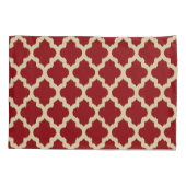 Omkeerbaar Bourgondië en Tan Quatrefoil Ikat Kussensloop (Achterkant)