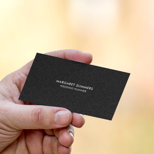 Omkeerbaar Elegant Zwart & Wit Paisley Patroon Visitekaartje