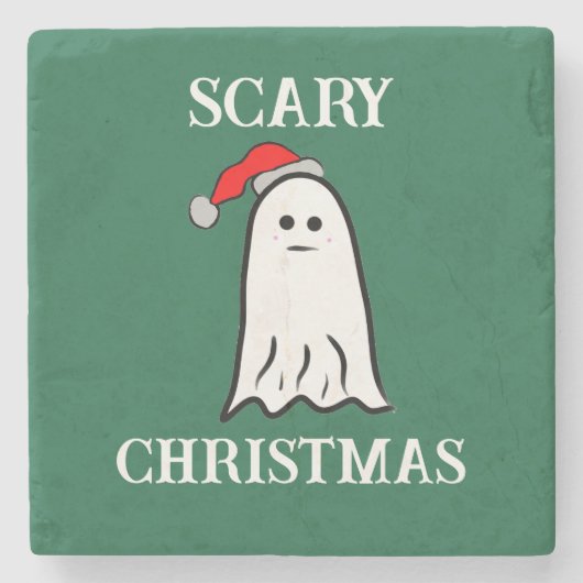 Omkeerbaar eng kerst spook Sierkussen Stenen Onderzetter (Voorkant)