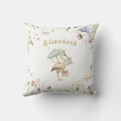 Omkeerbaar gepersonaliseerd Stork Wildflower lint Kussen (Achterkant)