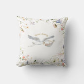 Omkeerbaar gepersonaliseerd Stork Wildflower lint Kussen (Voorkant)