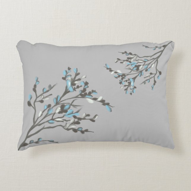 Omkeerbaar grijs en zacht blauw accentkussen accent kussen (Voorkant)