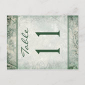 Omkeerbaar Groen en Ivoor Bloemen Tafelnummer (Voorkant)