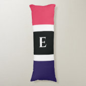 Omkeerbaar helder streepkleurblok monogram lichaamskussen (Voorkant Verticaal)