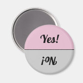 Omkeerbaar Ja & Geen roze grijze wasmachine Magnet (Voorkant / Achterkant)