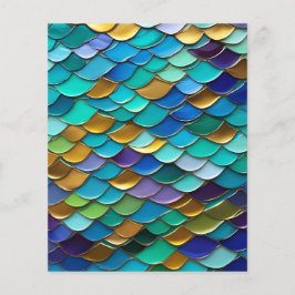 Omkeerbaar kunstpapier, zeemeerminschalen bloeien flyer