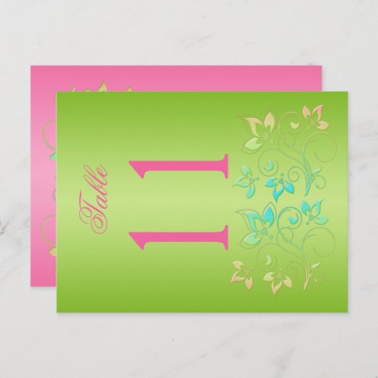 Omkeerbaar Limoen- en roze Florentijdnummer Briefkaart (Voorkant / Achterkant)