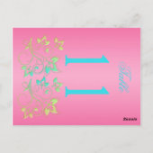 Omkeerbaar Limoen- en roze Florentijdnummer Briefkaart (Achterkant)