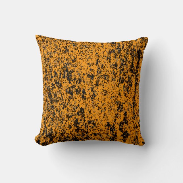Omkeerbaar Oranje en zwart getextureerd Pillow Kussen (Voorkant)