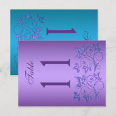 Omkeerbaar Paars- en blauw-Florentietabelnummer Briefkaart (Voorkant / Achterkant)