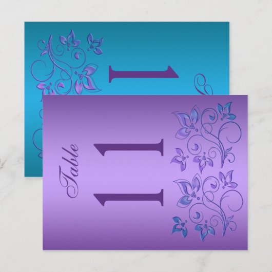 Omkeerbaar Paars- en blauw-Florentietabelnummer Briefkaart (Voorkant / Achterkant)
