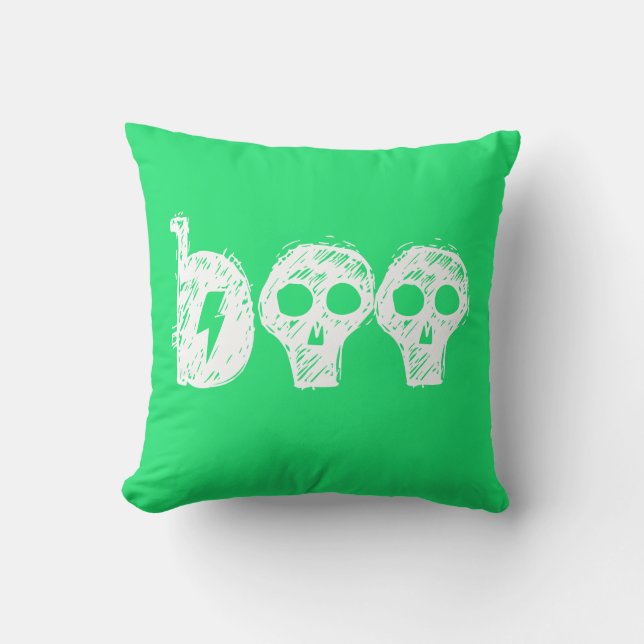 Omkeerbaar Paars/Groen halloween Sierkussen (Voorkant)