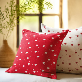 Omkeerbaar patroon van witte en rode harten kussen