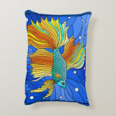 Omkeerbaar personaliseer Seashells Blue Oranje Accent Kussen (Achterkant (Verticaal))