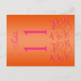 Omkeerbaar roze en Oranje Bloemen Tafelnummer