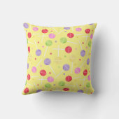Omkeerbaar Snoep Lollipops Patroon in Pastels Kussen (Achterkant)