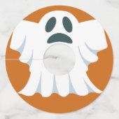 Omkeerbaar spook Halloween patroon Wijnglaslabel (Achterkant)