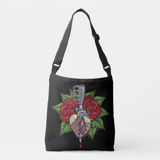 Omkeerbaar Tattoo Art Crossbody Bag Tas (Voorkant)