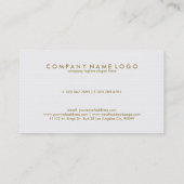 Omkeerbaar Zwart & Wit & Goud Haartekst Ontwerp Visitekaartje (Achterkant)