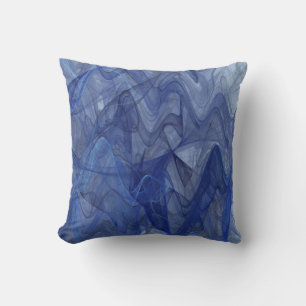 Omkeerbare Abstract getextureerde elegante blauwe Kussen