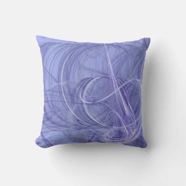 Omkeerbare Abstracte getextureerde Blauw en Witte  Kussen (Voorkant)