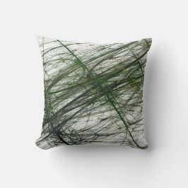 Omkeerbare abstracte grunge kussen in groen en wit