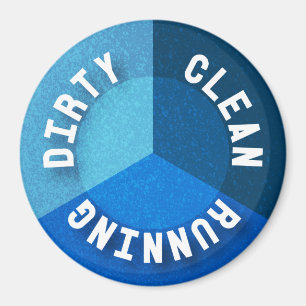 Omkeerbare afwasmachine Magnet Clean Dirty aan het