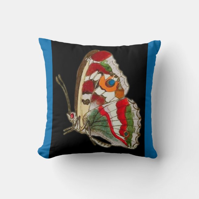 Omkeerbare batik stijl Waterverf vlinder Kussen (Voorkant)