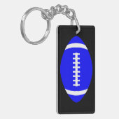 Omkeerbare blauw- en zwarte Football-lak of -spele Sleutelhanger (Voorkant Links)