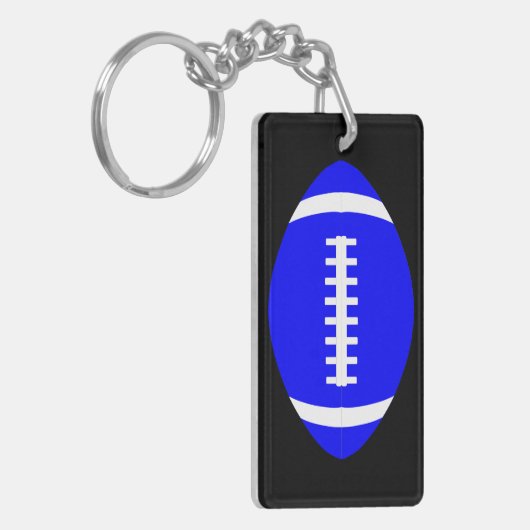 Omkeerbare blauw- en zwarte Football-lak of -spele Sleutelhanger (Voorkant Links)