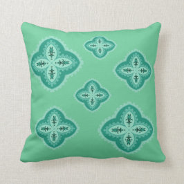 Omkeerbare Blauwgroen en Mint Green Lace Flowers Kussen