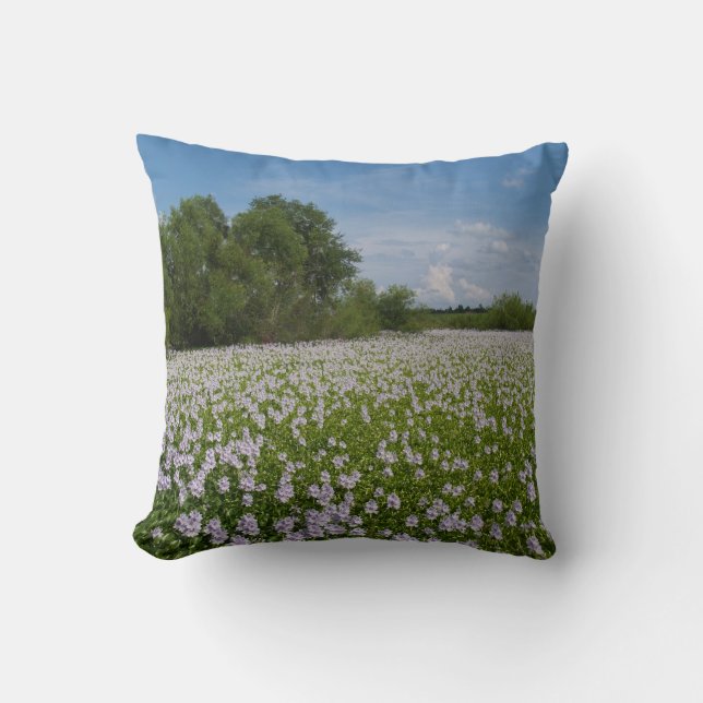 Omkeerbare bloemen op een Pond Floral Pillow Kussen (Voorkant)