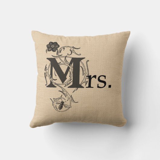 Omkeerbare bruiloft Pillow en Mrs. Kussen (Achterkant)