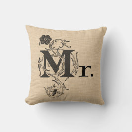 Omkeerbare bruiloft Pillow en Mrs. Kussen